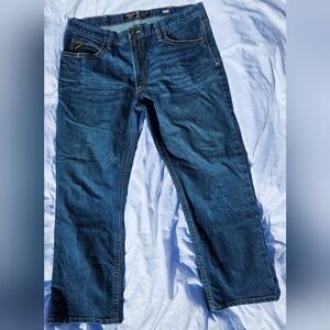 Ariat Jeans Mens Blue Rebar M4 Relaxed Boot Cut Workwear Denim Rodeo (Mb)